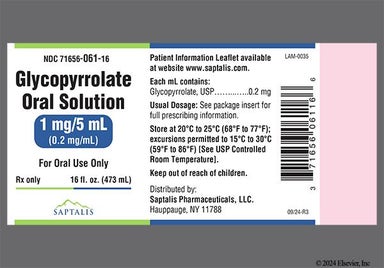 colorless - Glycopyrrolate 1mg/5mL Solution