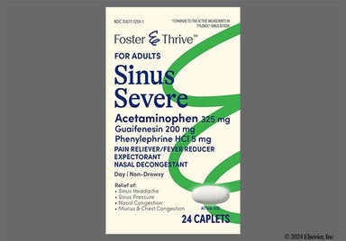 white oblong - Foster & Thrive Sinus Severe Non-Drowsy 325mg-200mg-5mg Caplet