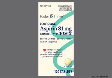 Yellow Round L - Foster & Thrive Low Dose Aspirin 81mg Enteric Coated Tablet