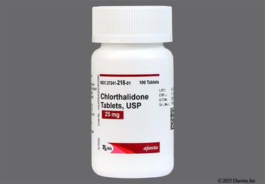 White Round 25 And C - Chlorthalidone 25mg Tablet