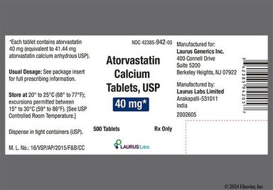 White Oval La39 - Atorvastatin Calcium 40mg Tablet