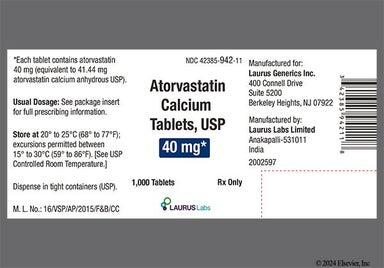 White Oval La39 - Atorvastatin Calcium 40mg Tablet