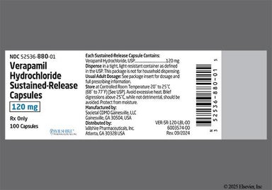 Yellow 60274 120Mg - Verapamil Hydrochloride 120mg Sustained-Release Capsule