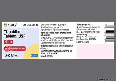 White Round 40 - Tizanidine Hydrochloride 4mg Tablet