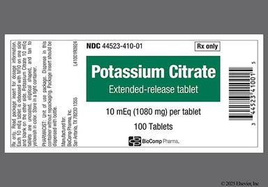 Yellow Oval M10 - Potassium Citrate 10mEq Extended-Release Tablet