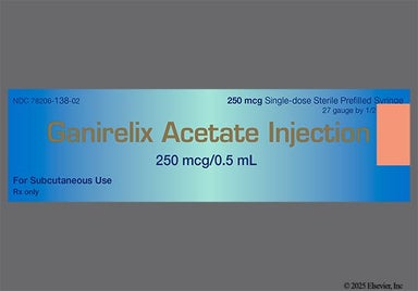 colorless - Ganirelix Acetate 250mcg/0.5mL Prefilled Syringe Solution for Injection