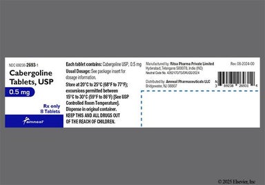 White Oval C 5 - Cabergoline 0.5mg Tablet