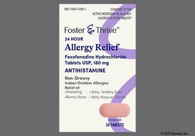 Pink Oblong 44 And J - Foster & Thrive Allergy Relief 24 Hour 180mg Tablet