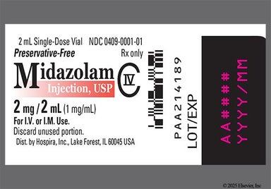 colorless - Midazolam Hydrochloride 2mg/2mL Solution for Injection