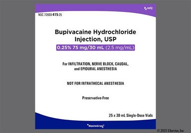 colorless - Bupivacaine Hydrochloride 0.25% Solution for Injection