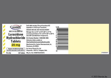 White Round L And 1 - Lurasidone Hydrochloride 20mg Tablet