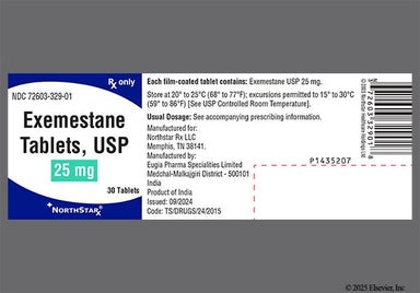 White Round 25 - Exemestane 25mg Tablet