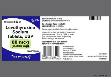 Green Round M59 - Levothyroxine Sodium 88mcg Tablet