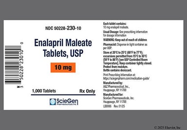 White Round 335 - Enalapril Maleate 10mg Tablet