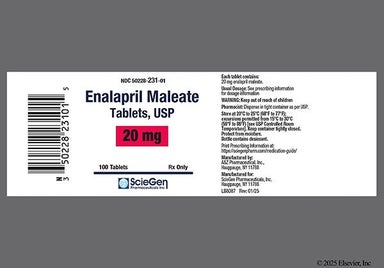 White Round 336 - Enalapril Maleate 20mg Tablet