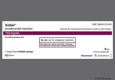 yellow - Xolair 150mg/mL Prefilled Syringe Solution for Injection