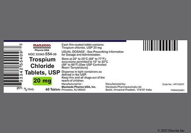 Yellow Round 20 - Trospium Chloride 20mg Tablet