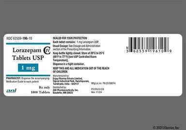 White Round E And 2 - Lorazepam 1mg Tablet