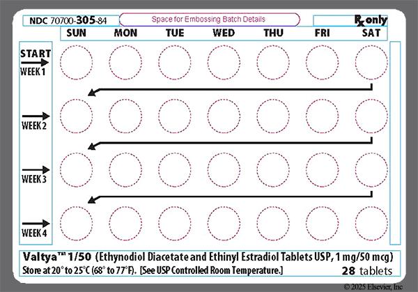 Green Round 302 - Valtya 1/50 28-Day Tablet