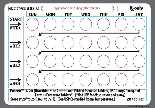 Brown Round 291 - Feirza 1/20 28-Day Tablet