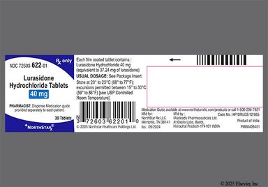 White Round F4 - Lurasidone Hydrochloride 40mg Tablet