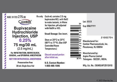 colorless - Bupivacaine Hydrochloride 0.25% Solution for Injection