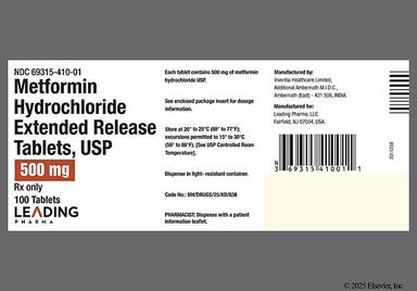 White Oblong LOGO 001 - Metformin Hydrochloride 500mg Extended-Release Tablet