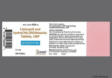 White Oval C72 - Lisinopril/Hydrochlorothiazide 20mg-12.5mg Tablet