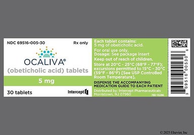 White-Yellow Round Int And 5 - OCALIVA 5mg Tablet