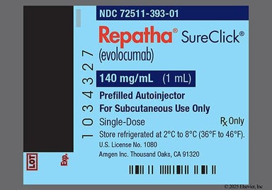 Yellow Not applicable - Repatha SureClick 140mg/mL Autoinjector Solution for Injection