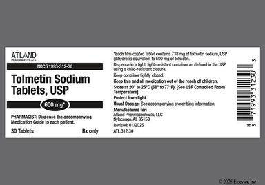Beige Oval R 25 - Tolmetin Sodium 600mg Tablet