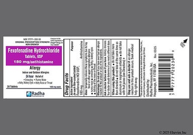 Pink Oblong 202 - Fexofenadine Hydrochloride 180mg Tablet