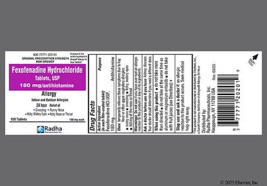Pink Oblong 202 And Sg - Fexofenadine Hydrochloride 180mg Tablet