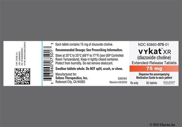 White Round S-75 - Vykat XR 75mg Extended-Release Tablet
