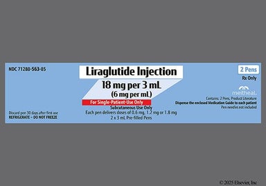 colorless - Liraglutide 18mg/3mL Pre-Filled Pen Solution for Injection