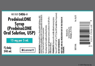 red - Prednisolone 15mg/5mL Solution