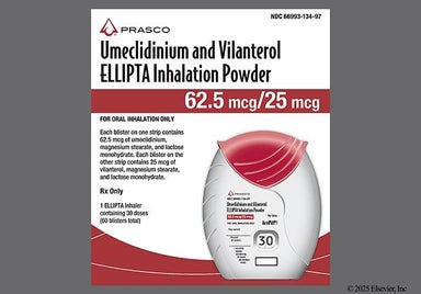 white - Umeclidinium and Vilanterol ELLIPTA 62.5mcg-25mcg/actuation Powder for Inhalation