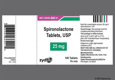 White Round 660 - Spironolactone 25mg Tablet