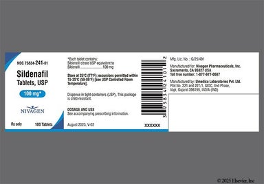 Blue Oblong 1A1 - Sildenafil Citrate 100mg Tablet