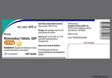 Orange Round 2.5 And M - Rivaroxaban 2.5mg Tablet