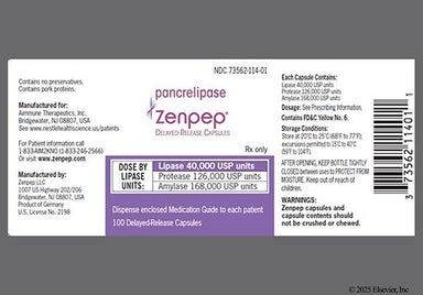 Orange And White Aptalis 40 - Zenpep (Lipase 40,000unit) Delayed-Release Capsule