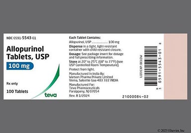 White Round Dan Dan And 5543 - Allopurinol 100mg Tablet