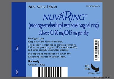 Colorless Round - NuvaRing 0.12mg-0.015mg/24hr Vaginal Ring