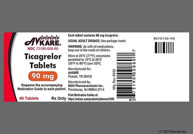 Yellow Round 90 - Ticagrelor 90mg Tablet