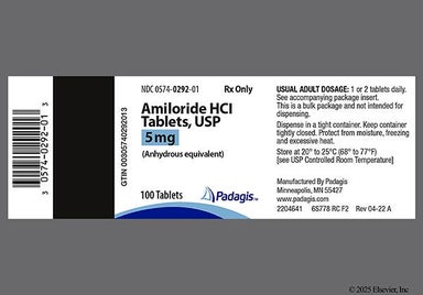 Yellow Diamond P291 - Amiloride Hydrochloride 5mg Tablet