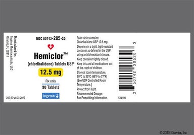 White Modified Rectangle I - Hemiclor 12.5mg Tablet