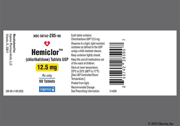White Modified Rectangle I - Hemiclor 12.5mg Tablet