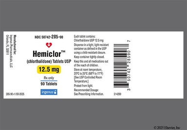 White Modified Rectangle I - Hemiclor 12.5mg Tablet