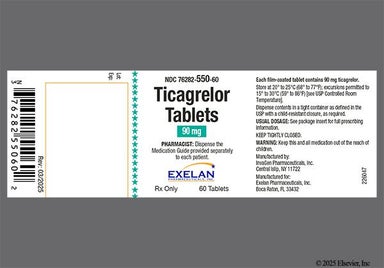 Yellow Round 550 - Ticagrelor 90mg Tablet