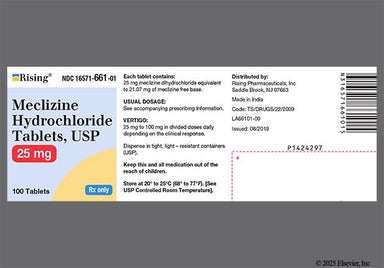 Yellow And White Oval 49 And L - Meclizine Hydrochloride 25mg Tablet